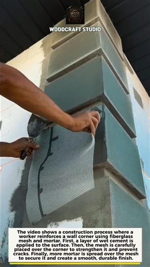 Wall Corner Reinforcement with Fiberglass Mesh #construction #diy #shorts