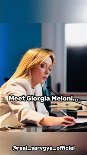 Today, she is one of the world's most recognizable leaders. 😱 Giorgia Meloni PM of Italy 🇮🇹 #shorts