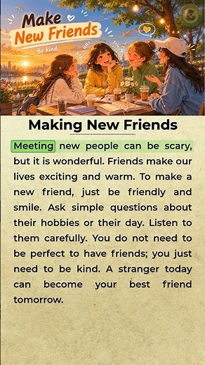 😊 Making New Friends | Easy English Story for Beginners #learnenglish #dailyenglish