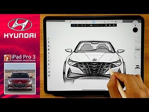 Hyundai Motor Elantra car sketch | iPad Pro Autodesk Sketchbook