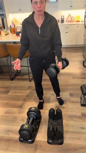 These adjustable dumbbells are a space saver and a must for a home gym