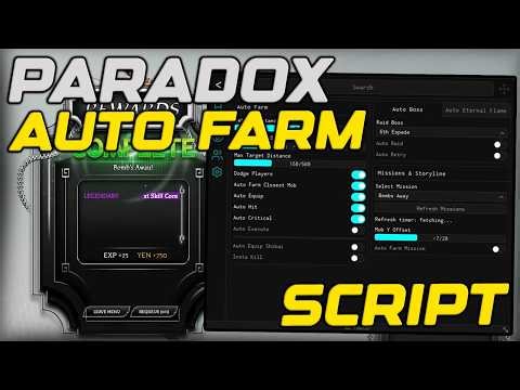 [🔥NEW] Paradox Script Gui Auto Farm, Instant Kill & Auto Missions - Roblox 2026