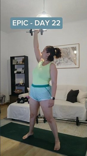 EPIC - DAY 22 | Dumbbell Shoulders & Core Workout#carolinegirvan