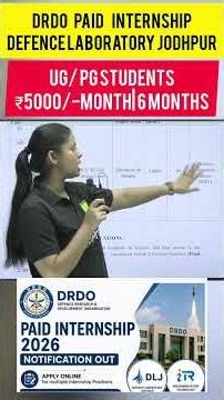 DRDO Internship 2026 😱 UG & PG Students Can Apply
