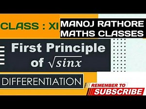 derivative of √sinx by first principle method