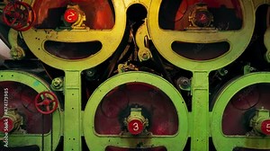 Old Manufactoring equipment Produce Paper Machine Shafts At Paper Mill. equipment. Paper Production. rolling rolls