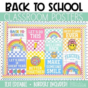 Back to School Classroom Posters | Editable Classroom Decor | BTS Smiles