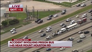 Accident involving prison bus on North Freeway