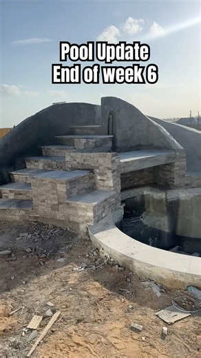 POOL UPDATE ~ END OF WEEK 6 // grotto and slide is almost done #freeformpool