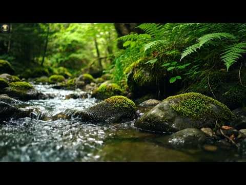 1 Hour Forest Stream Sounds 🌲 | Piano Music & Birds for Sleep, Relaxation
