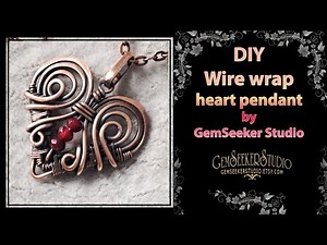DIY Valentine's day gift. Simple heart. How to make a wire wrapped heart pendant 5. Beginners.