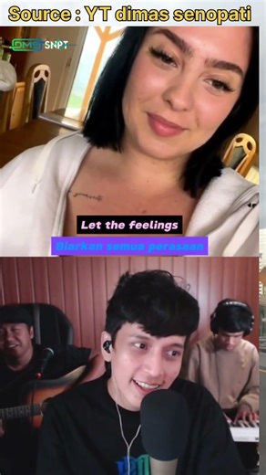 Bule cantik menikmati suara dimas senopati.. #ometv #dimassenopati #omegle #cover