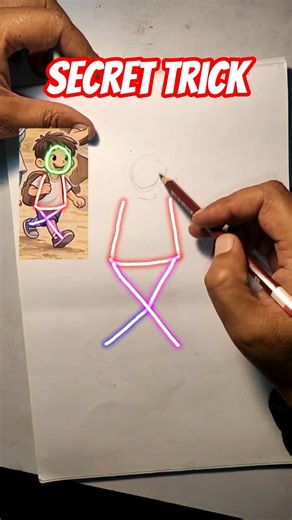 This Boy Drawing Trick is TOO Easy (The Circle X Method) #shorts #art #drawing #tutorial #sketch