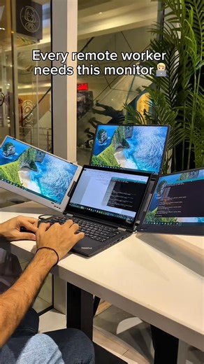 Working from a coffee shop shouldn't mean sacrificing your productivity. ☕️💻 Turn your single laptop screen into a powerful triple-monitor workspace in seconds. Whether you're managing projects, writing code, or tracking data, the INVZI MagHub gives you the screen real estate of a desktop, with the freedom of a laptop. Your office is now wherever you choose to be. | Invzi.com