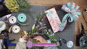 NEW on the blog, y'all! Let's make a pretty SPRING grapevine wreath! Let us know what y'all think about this look, and see the full tutorial and instructions here: https://howtomakewreaths.com/diy-hello-spring-grapevine-wreath/ | DecoExchange