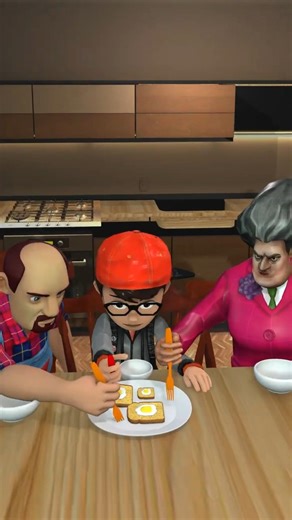 Touching meal in Scary Teacher - Scary Teacher Family #2