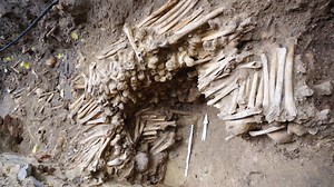 Eerie wall made from HUMAN bones and shattered skulls found under cathedral