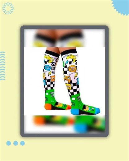 Video Game Toddler Long Knee High Socks - Boy's Unisex Pair - Multicolour