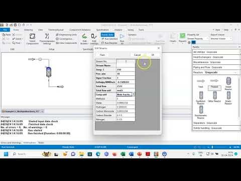 Multiple Reaction in CHEMCAD using Equilibrium Reactor