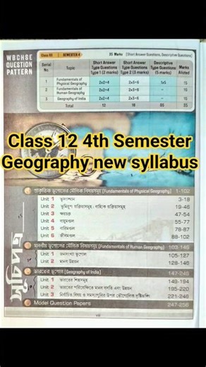 Class 12 Geography Semester 4 Syllabus 2025 | Complete Guide for Students #4thsemester #Shorts #2026