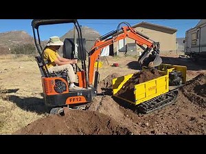 Mini excavator FF12 loading Mini dumper SDLD25