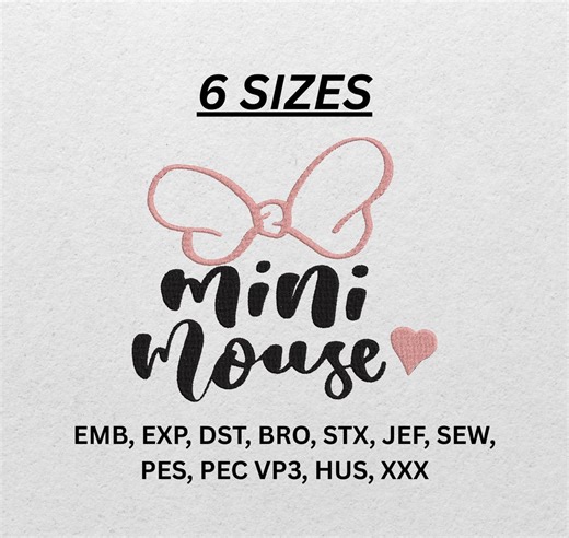 Mini Mouse Embroidery Design - Etsy