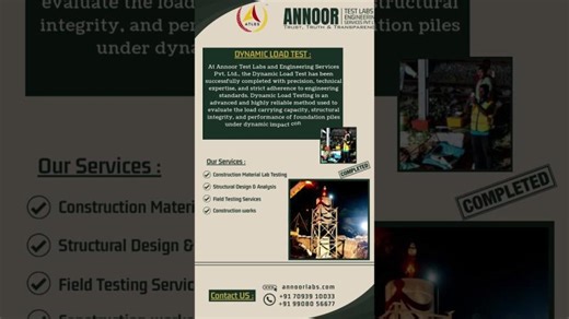 At Annoor the Dynamic Load Test has been successfully completed with precision, technical expertise | ANNOOR TEST LABS AND ENGINEERING SERVICES PRIVATE LIMITED
