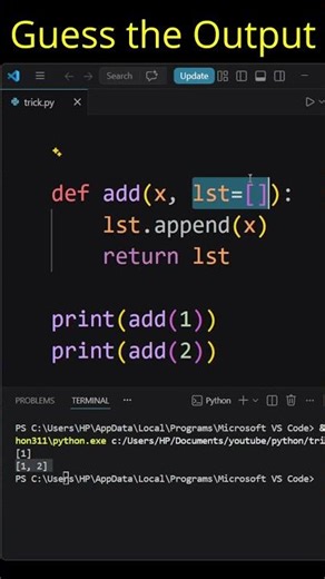 Python Mutable Default Argument ⚠️ | Interview Trick Tamil