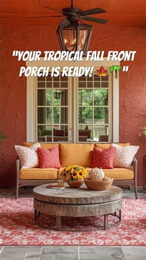Tropical Front Door Fall Decor Ideas🌴 Easy & Colorful Autumn Inspiration #falldecor #TropicalStyle
