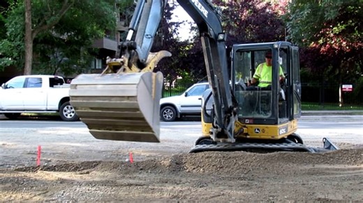 Construction, Road, Excavator. Free Stock Video