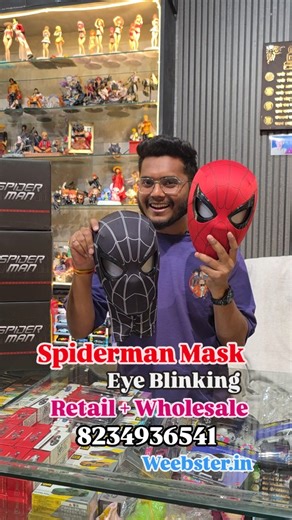 @weebsterofficial on Instagram: "POV: You just found the most realistic Spider-Man mask in India! 🕸️👀 Watch the eyes move! This is the Premium Remote Control Mask you’ve seen everywhere. Whether you’re Team Red or Team Black, we’ve got you covered with the highest quality build and packaging. 📍 Shipping: PAN India 🤝 Deals: Retail & Wholesale 📲 Order Now: 82349 36541 🌐 Website: link in bio. ✅ Remote Control Moving Eyes ✅ Premium Quality & Packaging ✅ Colors: Red & Black ✅ Wholesale & Retail
