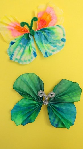 A simple Spring craft 🦋 These coffee filter butterflies are easy to make and ideal for little hands. Color a coffee filter with markers, make sure the colors touch. Then spray with water and watch the colors blend together. Let them dry. Z fold the filters and tie 2 together with a fuzzy stick. So simple and so pretty. #easycraft #crafter #springcraft #butterfly #coffeefiltercrafts #kidscrafts | Creative Ramblings