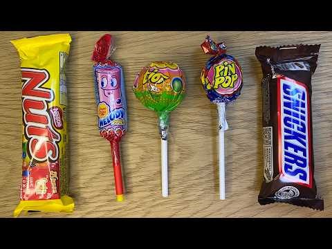 Asmr Unboxing Candy Lollipops and Chocolate Satisfying Video