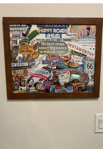 Spent all day making my 2026 vision board! My big goals for 2026 are to travel more on Route 66 for the centennial year, continue to build the content and functionality of my Route 66 road trip planning website (Route 66 Road Map), and plan more day trips to see roadside attractions close to home. What’s on your vision board for 2026? #visionboard #visionboard2026 #route66 #route66centennial #roadtrip