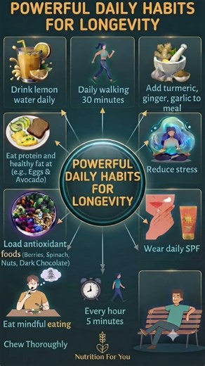 9 habits that will help you live longer! 💪 #healthylifestyle #longevity