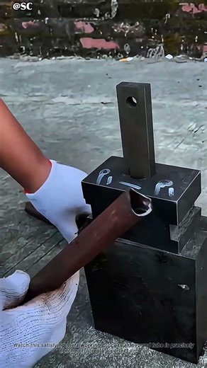 Perfect Tube Notching! Round Pipe Gets a Flawless Arc Cut 🔧🔥