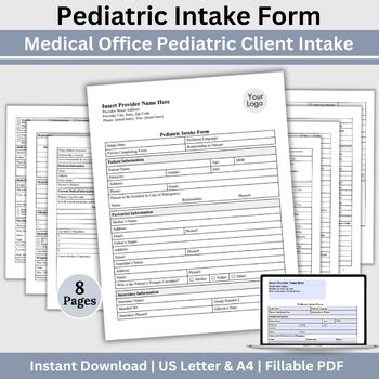 Pediatric Medical Intake Form: Fillable PDF for Clinic Use
