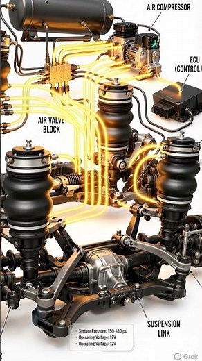 Air Suspension Assembly Explained in 60 Seconds | How Air Ride Suspension Works! 🚗💨 #shorts