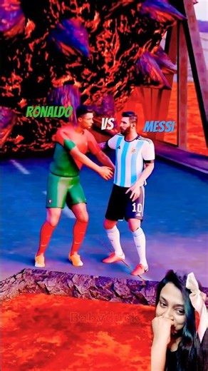 Ronaldo save Messi from Lava Ball 🛑#shorts