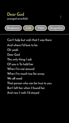 Lirik Lagu 'Dear God' oleh Avenged Sevenfold