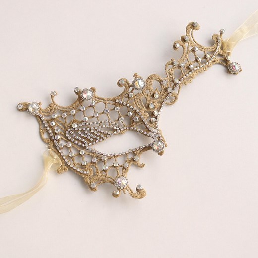 Gold Masquerade Half Mask With Rhinestone • Venetian Mask • Vintage Style • Suitable for Party • MM139 - Etsy