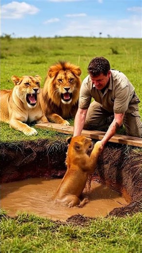 Nature's Power Display: A Gorilla's Mighty Lift Amongst Lion Cubs! #Gorilla #Silverback #Lions
