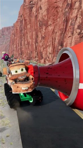 “Giant Soda Attack! 🚗💥 When a Cola Bottle Destroys a Car!”