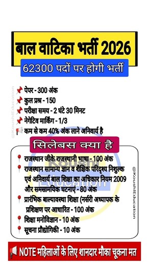 ECCE Diploma Course In Rajasthan || ECCE Diploma Course Details || ECCE New Vacancy, Syllabus 2026