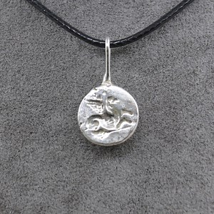 Handmade Bronze Pegasus Coin Pendant - 925K Silver Plated - Etsy