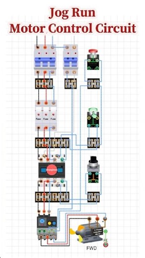 Jog and Run Motor Control Using Selector Switch | Selector Switch Jog Run Motor Control Circuit