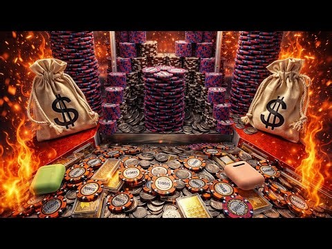 Starting with 30 Quarters high limit coin pusher