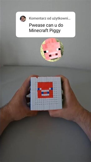 #pixelartcube How to make Piggy from #minecraft on rubiks cube #minecraftshorts