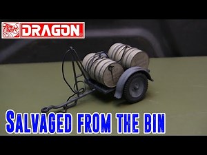 1/35th scale Dragon WWII German tank double drum Fuel trailer