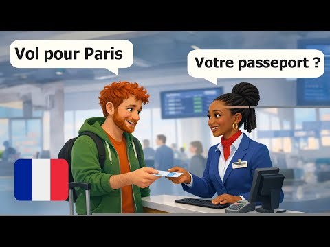 30 Minutes of Easy French Dialogues for beginners | Situations at the Airport (A1-A2)